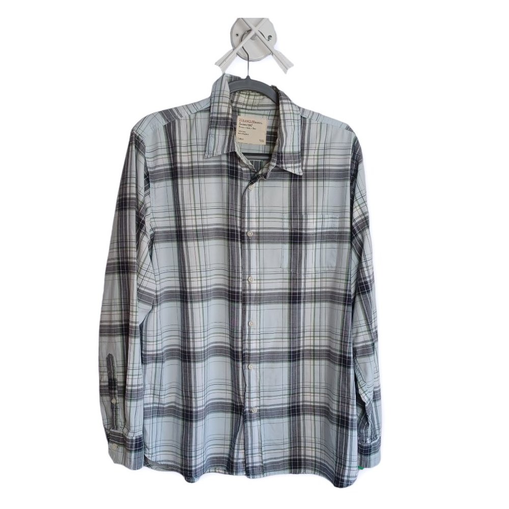 WRANGLER • men's LARGE plaid shirt Western button down cowboy rodeo country - Picture 6 of 7